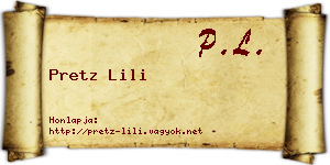 Pretz Lili névjegykártya